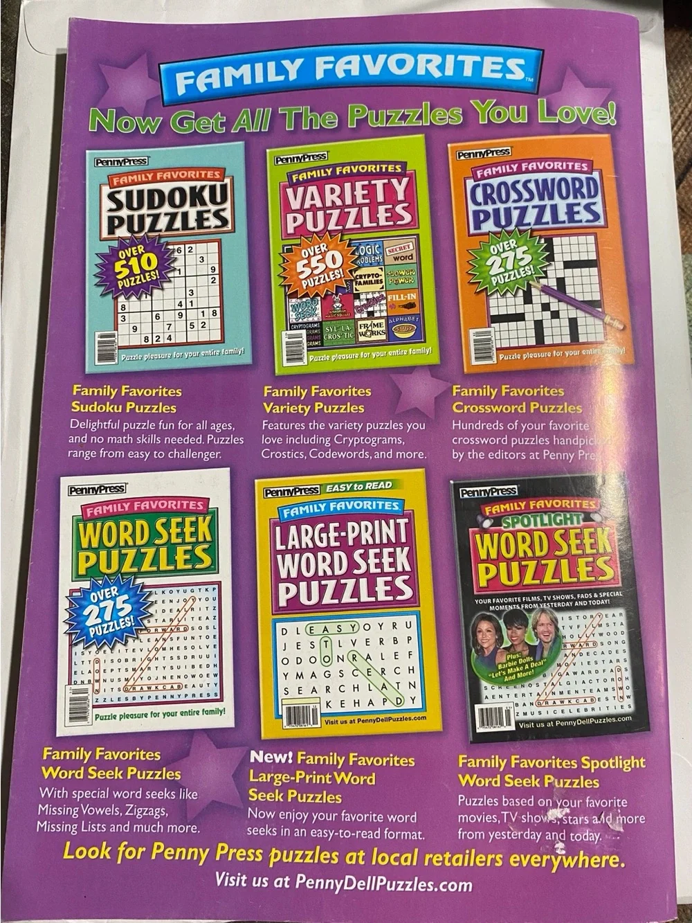 Family Favorites Crossword Puzzles 77 — Purple